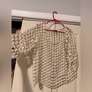 Midnight Velvet Ivory Floral Knit Top